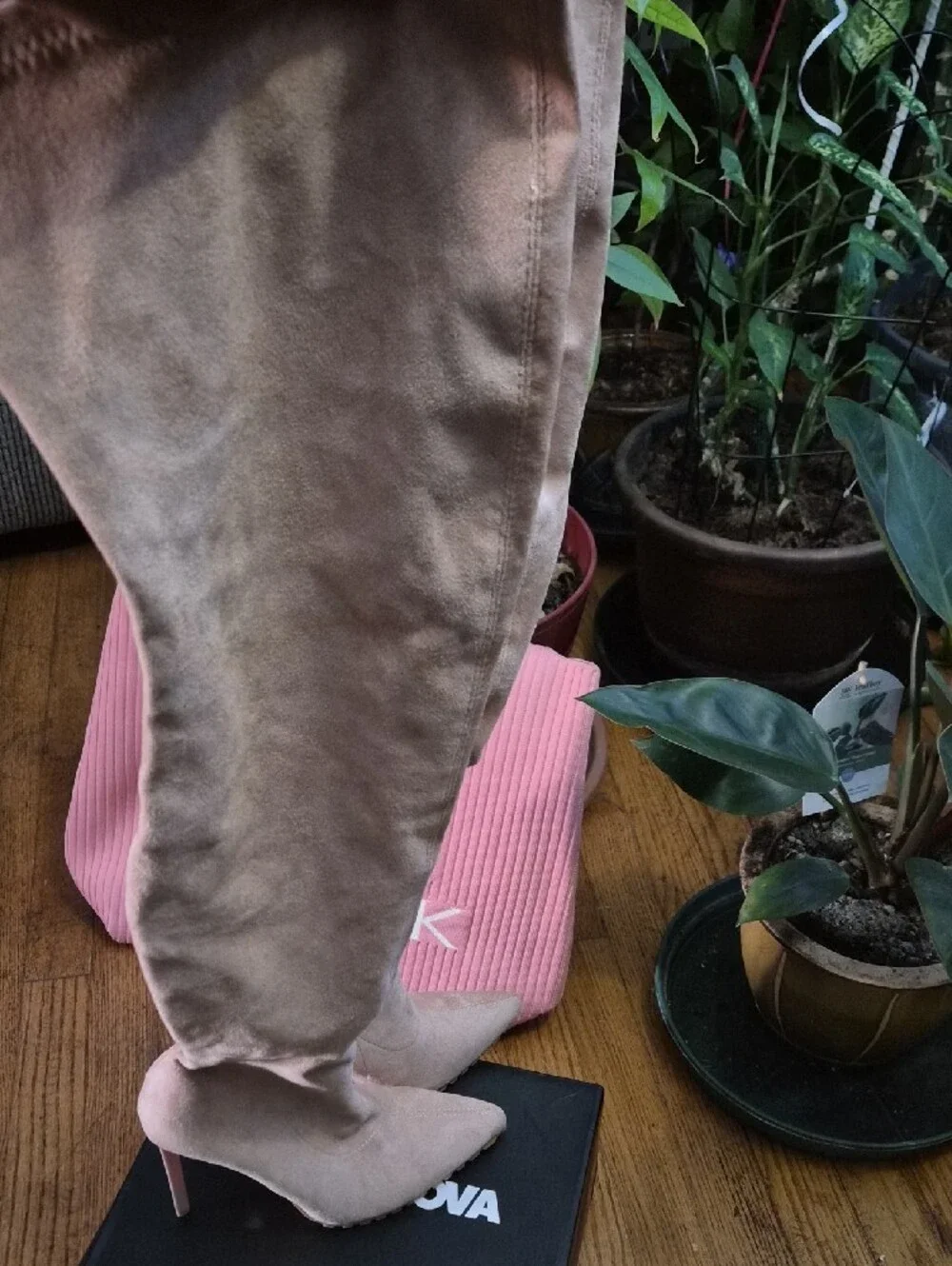 Fashion Nova nude suede